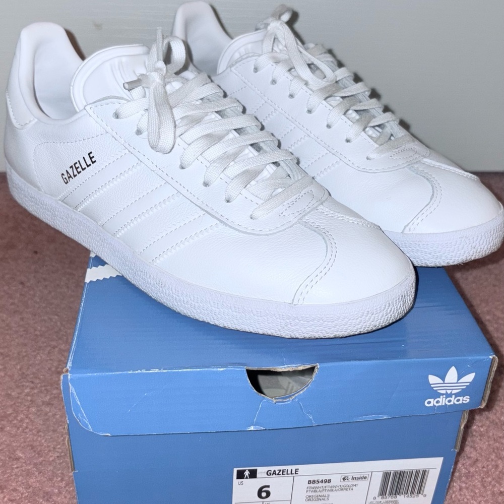 Adidas Gazelle Men's White Leather Sneakers